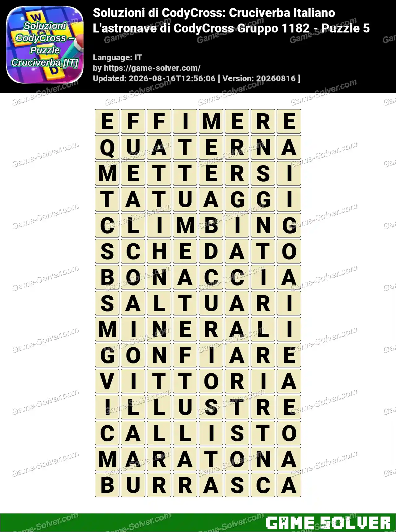 Soluzioni di CodyCross: Cruciverba Italiano L’astronave di CodyCross Gruppo 1182 – Puzzle 5